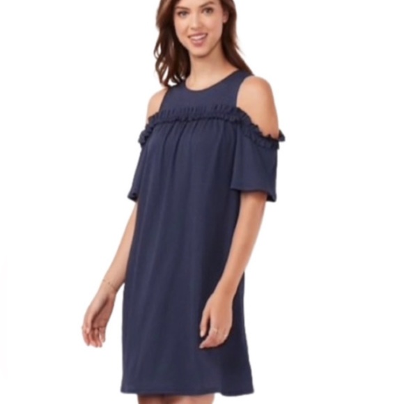 LC Lauren Conrad Ruffle Cold-Shoulder Dress - Picture 1 of 10